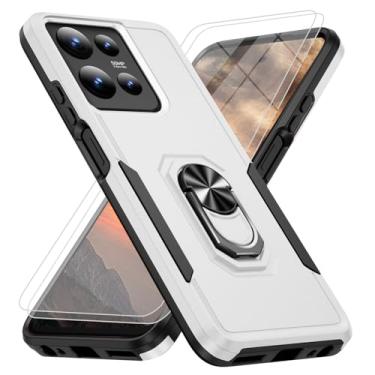 Imagem de Capa para Moto G 5G 2025 [não serve para Power/Stylus] [proteção contra quedas de grau militar de 3,5 m], capa Motorola G 5G 2025 com 2 películas de vidro temperado, capa à prova de choque para Moto G