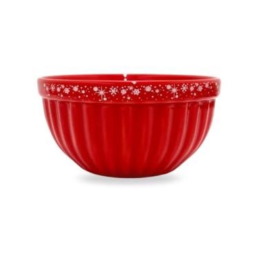 Imagem de Tigela Itália Natal Cerâmica 480ml 2° LINHA DEFEITOS Feliz Natal Bowl Cumbuca Sopas Caldos Sobremesas(Vermelha)