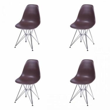 Imagem de Kit 4 Cadeiras Base Cromada Dkr - OR Design