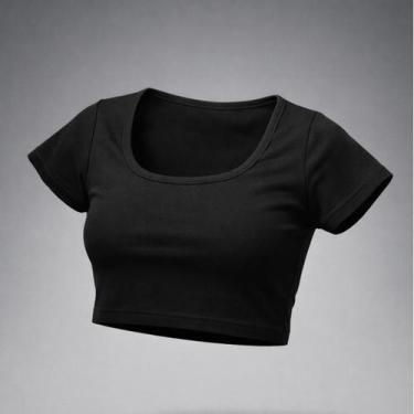 Imagem de Cropped Ribana Leve Algodão Candy Color Cor:PretoTamanho:Unico - Lush 