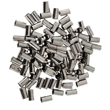 Imagem de SM SunniMix 100 peças duráveis de alumínio montanha cabo de freio ponta frisa cabo de freio capa protetor, prata