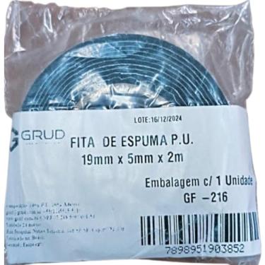 Imagem de Espuma Chicote com cola anti-chama 2mx19mm Grud Gf 216