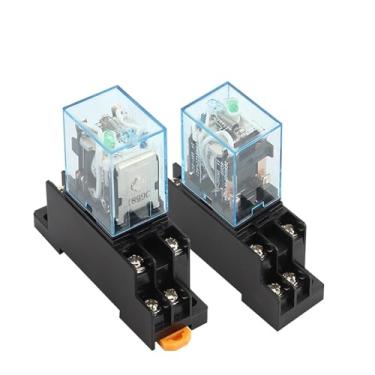 Imagem de Relay MY2NJ HH52P DPDT Miniature Coil Electromagnetic Intermediate Relay AC12V 24V DC24V AC110V 220V 8 Pin Relay With Socket Base 1Pcs(AC 220V)