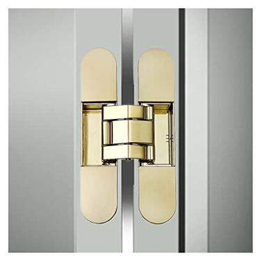 Imagem de Dobradiças de porta escondidas para serviço pesado, dobradiça oculta, 40 kg, ajustável, porta de madeira, abertura de 180 graus, dobradiça oculta, encaixes de portão interior de casquilho invisível