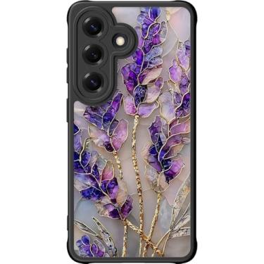Imagem de DEENAKIN Capa fofa para Samsung Galaxy S26 Plus, capa rígida floral estética, compatível com Magsafe, capa protetora de telefone fina retrô moderna e exclusiva para mulheres e meninas, lavanda roxa