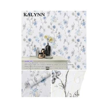 Imagem de Papel De Parede Floral Verde Autoadesivo Vinil Para Decoração De Sala 