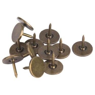 Imagem de Generic Estofamento Prego Ciano Bronze Ferro Acessórios Decorativos para Sofás 100 Unidades para Móveis Artesanais 9x8mm 11x11mm 14x20mm 16x20mm 19x15mm Pinos de Desenho Materiais de Arte (Diâmetro
