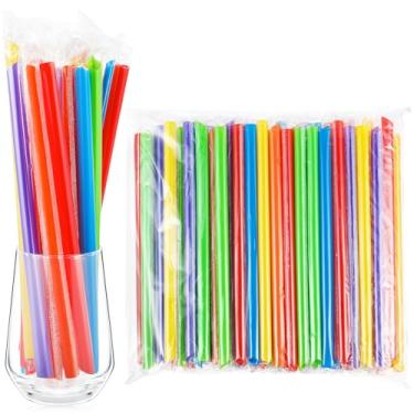 Imagem de Tessco for you Canudos de Smoothie Jumbo Grande Plástico Descartável Bolhas de Chá de Boca Larga Embalados Individualmente para Beber Milkshakes Caseiros Altos (24 cm, Cor Vintage, 100 Peças)