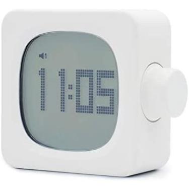 Imagem de Lâmpada De Mesa De Quarto Infantil LED Luz De Cabeceira Regulável, Com Despertador E Função De Termômetro, Luz Noturna Carregável Por USB, Para Loft De Presente,Branco,Collector88