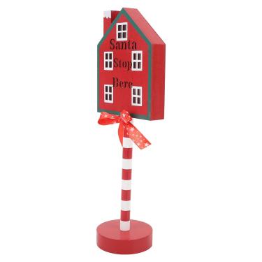 Imagem de ZJchao Santa Pare Aqui Sinal, Decoração de Natal Led a Pilhas Com Luz Quente, para Festa de Férias Em Casa Mesa Lareira Decoração de Mesa