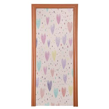 Imagem de ATTX Capa de porta da frente com corações de dia dos namorados - decoração de férias de tecido elástico lavável para festas, casa, decoração de porta da frente, 36 x 98 polegadas (342)