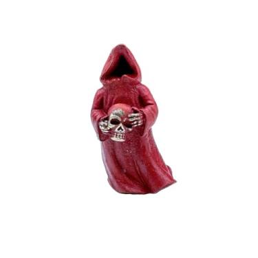 Imagem de Pingente feito à mão com contas modelo de caveira fantasma Morte, joias personalizadas para entusiastas de bricolage, acessórios de berloque de contas de paracord ideais, Medium, Latão, Sem Pedra