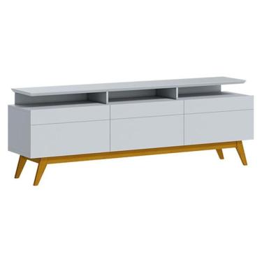 Imagem de Rack Bancada Classic 3 Gavetas Com Nicho 1.8 Branco Acetinado - Imcal