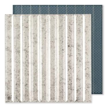 Imagem de Diflart Telhas de espelho chanfradas para cozinha, faixa antiga clara, 30 x 30 cm, azulejo espelhado para parede de bar de banheiro (5 folhas, 5 pés quadrados)