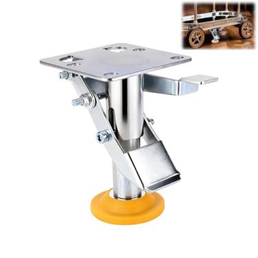 Imagem de Trava de piso, trava de piso de freio de carrinho de altura ajustável, aço manganês 100 kg, rodízios ajustáveis em altura com almofada de TPU para rodízios de 3 ~ 10 cm (X-75)