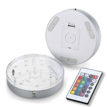 Imagem de Afoosoo Base de luz LED para arte em vidro – base de vaso de LED RGB de 16 cores com controle remoto para exibição 3D | Luz LED operada por bateria para centros de mesa de casamento, pedestal para