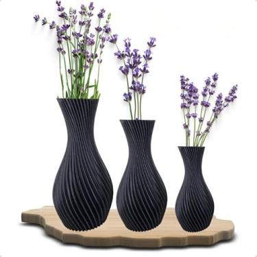 Imagem de Kit Vasos Decorativo Sala Cozinha Banheiro (Preto)