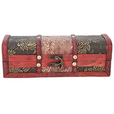 Imagem de Ainoli caixa de armazenamento de jóias de madeira casa retro requintado hairpin documento colar pulseira organizador caso