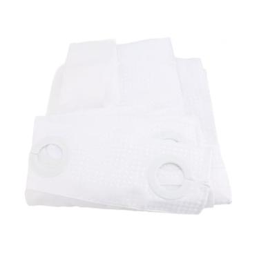 Imagem de Aramox Cortina de Chuveiro Waffle, Cortina de Banho Estilo Hotel Com Forro de Encaixe, Sem Necessidade de Ganchos, Anéis Embutidos, Parte Superior de Malha Translúcida, Resistente à (WHITE)