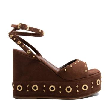 Imagem de Sandalia Unique Anabela Marrom 