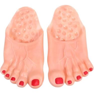 Imagem de Flymaple Pantufas Descalço Jumbo Grande para Halloween Cosplay Adereços Fantasia Baile de Máscaras Engraçado Assustador Decoração
