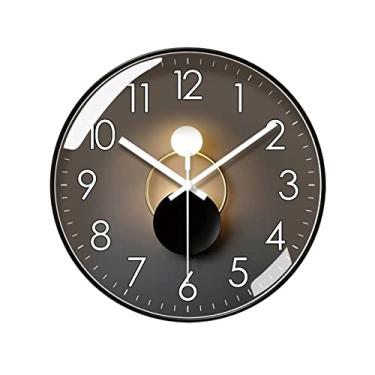 Imagem de Cozinha 25 cm/30 cm/35 cm moderno moda circular relógio de parede decoração interior relógio luz luxo relógio digital decoração (10 polegadas)