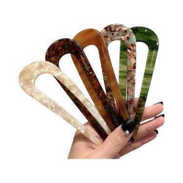 Imagem de Grampo De Cabelo Vintage Em Formato De U De Acetato Para Mulheres, Fer