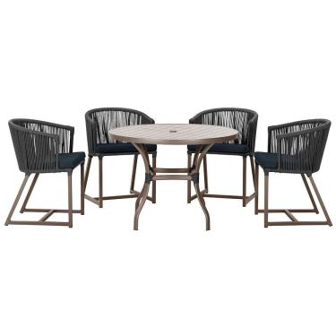 Imagem de Mesa Com 4 Cadeiras E Noronha Estofado 12 Trama Original Preto