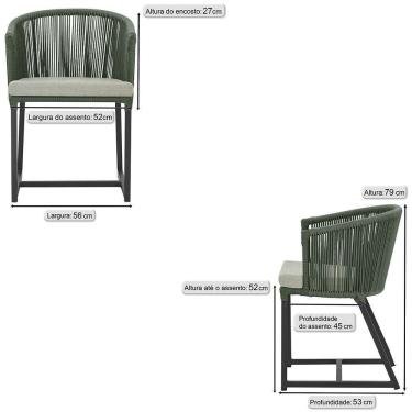 Imagem de 8 Cadeiras De Jantar área Noronha Preta E3 Trama Original Verde