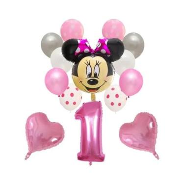 Imagem de Balões Mickey E Minnie Mouse 14pcs Balões De Número Em Folha De Látex 