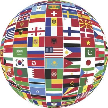 Imagem de Painel de Tecido Sublimado Redondo Bandeiras Globo c/ Elástico - Fabri