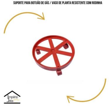 Imagem de Suporte Botijão de Gás - Planta com rodinha COR:VERMELHO - Micromax