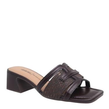 Imagem de Tamanco Feminino Salto Bloco Conforto Casual Dakota Y9491, Café, 37