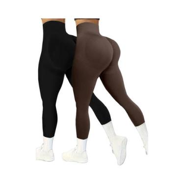 Imagem de Calças De Yoga Femininas De Cintura Alta Com Controle De Barriga, Legg