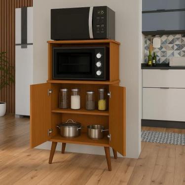 Imagem de Paneleiro Organizador de Cozinha para Microondas e Forno 2 Portas Lisb