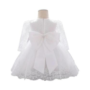Imagem de Vestido De Batismo Para Bebê Menina Com Manga Longa, Vestido De Casame