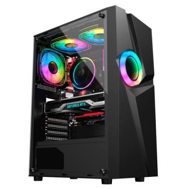Imagem de Gabinete gamer mid tower sem fan sem fonte kalkan muspel preto klk0003