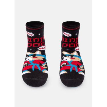 Imagem de Meia Infantil Puket Pansocks Com Solado Listrado e Emborrachado Desenh