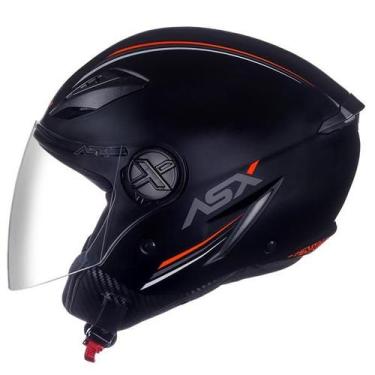 Imagem de Capacete Asx City Air Solid Fosco Preto Aberto Esportivo Moto, 60