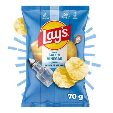 Imagem de Batata Frita Lisa Sal e Vinagre Lay's 70g Sem Glúten