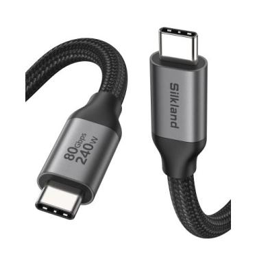 Imagem de Cabo USB-C Silkland 80 Gbps 3 m 240 W Thunderbolt 5