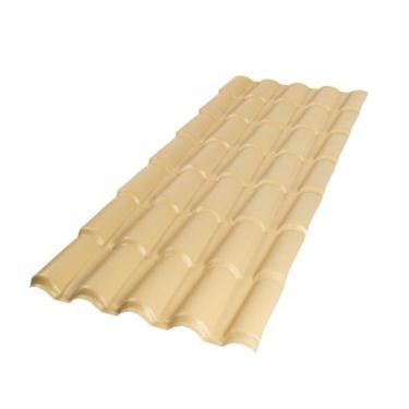 Imagem de Kit 20 Telhas Colonial PVC 2,62x0,86 5 Ondas Afort Bege/Marfim