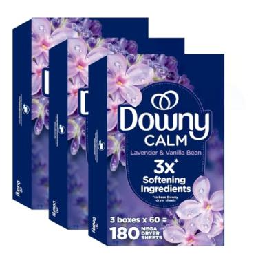 Imagem de Downy CALM, folhas mega secadoras, amaciante de roupas, lavanda e fava de baunilha, 180 unidades