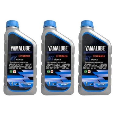 Imagem de Lubrificante Náutico Yamalube 20w50 4T 1 Litro Kit Com 3 Litros
