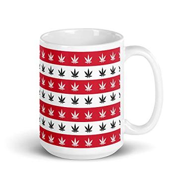 Imagem de Caneca colorida de presente com a bandeira americana de maconha e cannabis