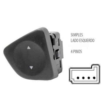 Imagem de Botão Interruptor Vidro Elétrico Simples Uno Esquerdo