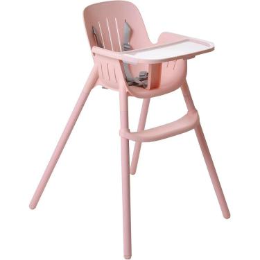 Imagem de Cadeira de Alimentação Refeição P/ Bebê C/ Bandeja e Cinto Poke Rosa Burigotto