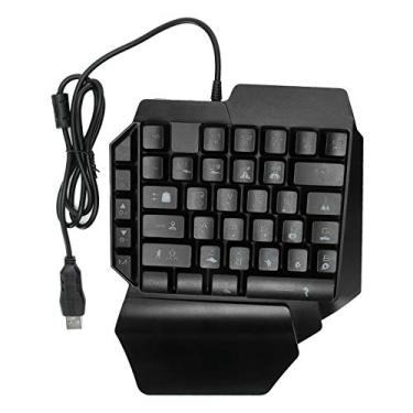 Imagem de Teclado, teclado com luz de fundo de 7 cores com fio USB de 5 V com layout de 39 botões para jogos (F6)