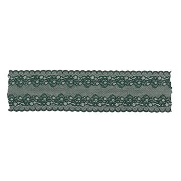 Imagem de Fita de renda aproximada elegante estilo vintage macio durável ampla aplicação renda de costura para decoração 10 m de comprimento 23,9 cm de largura (verde escuro)