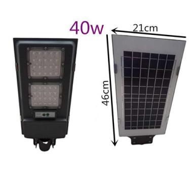 Imagem de Luminária Solar Publica Led 40W Sensor Com Placa Solar Poste - Tltled